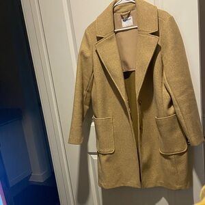 Old Navy Women's Camel Tan Wool-Blend Trench Coat